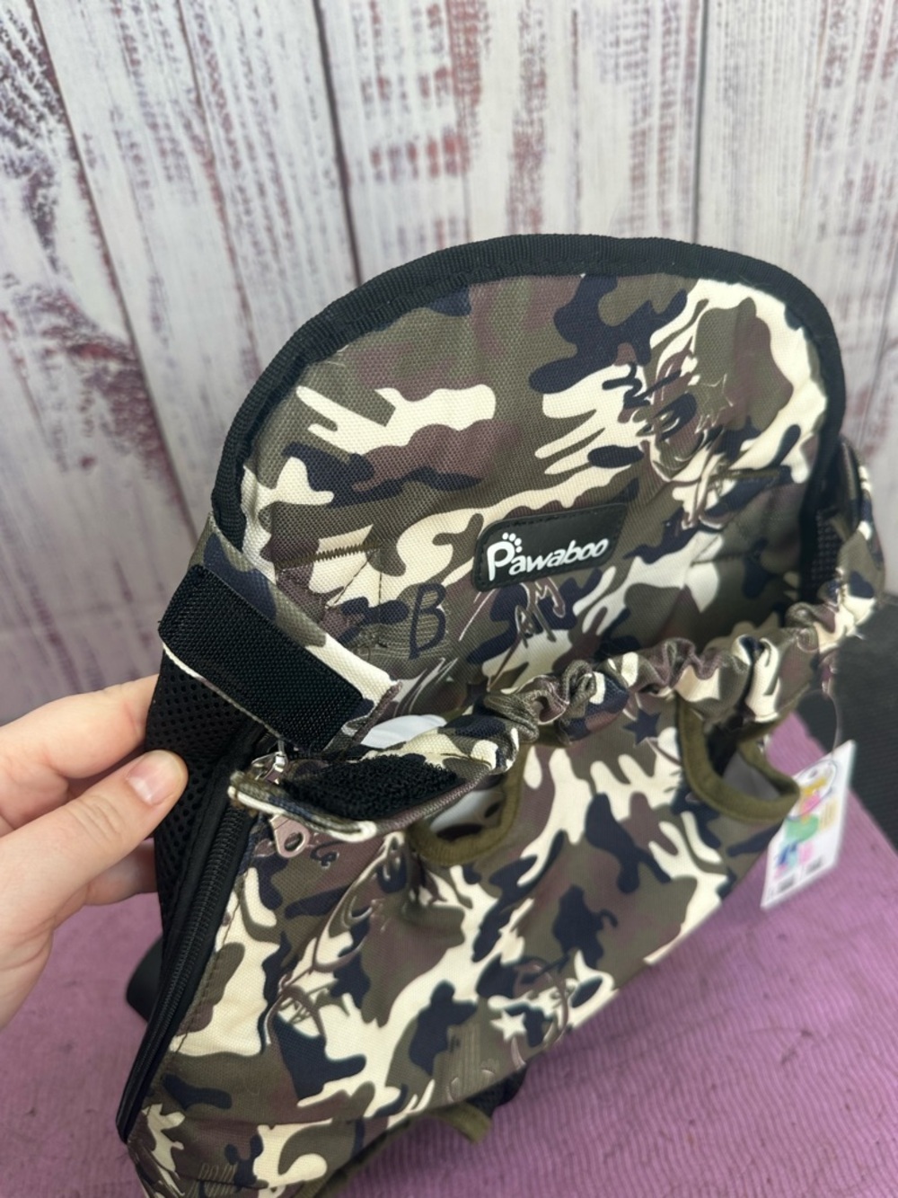 Pawaboo Camouflage Pet Carrier Backpack - Olive Camo - Picture 3 of 4